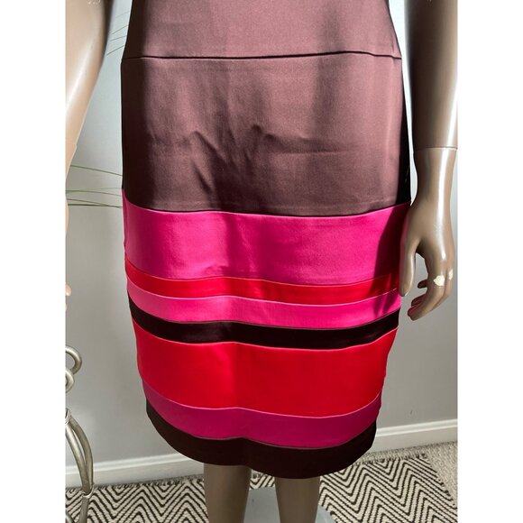 JAX Square Neckline Satin Cocktail Dress Size 10 - Picture 7 of 12